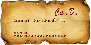Cserei Dezideráta névjegykártya